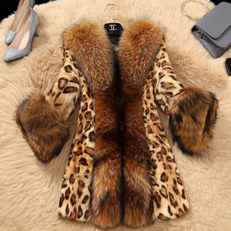 Cheap Coat&Jacket Lovely Casual Patchwork Leopard Printed Coat