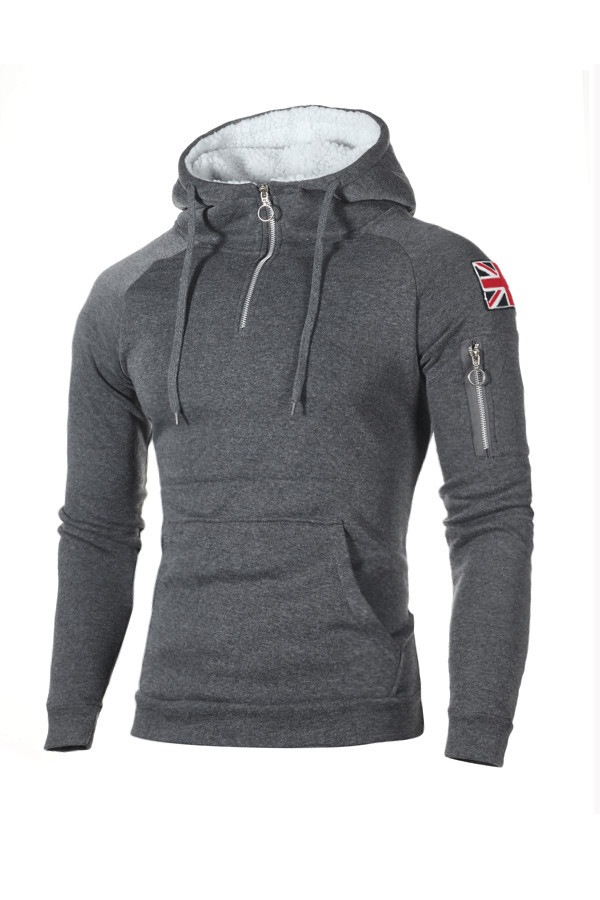 

Lovely Casual Hooded Collar Dark Grey Hoodie