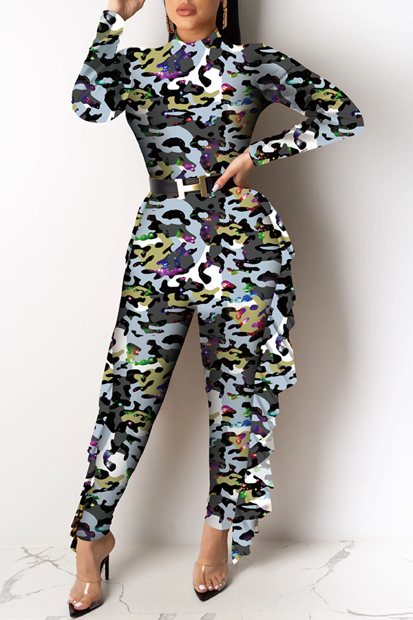 Cheap Jumpsuit Lovely Chic Camouflage Printed One-piece Jumpsuit(Witho