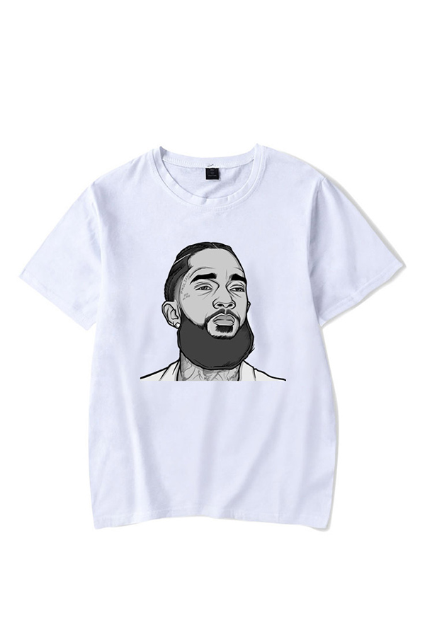 

Lovely Leisure Figure Printed White T-shirt
