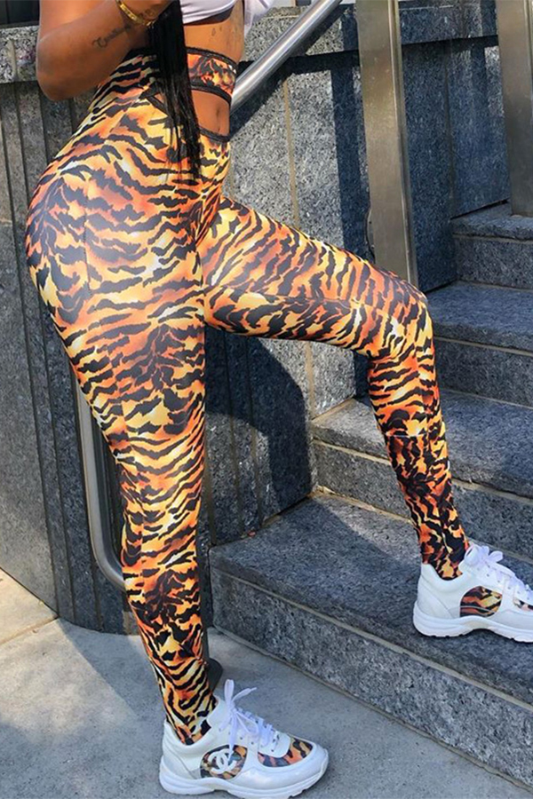 Cheap Leggings Lovely Casual Printed Tiger Stripes Leggings