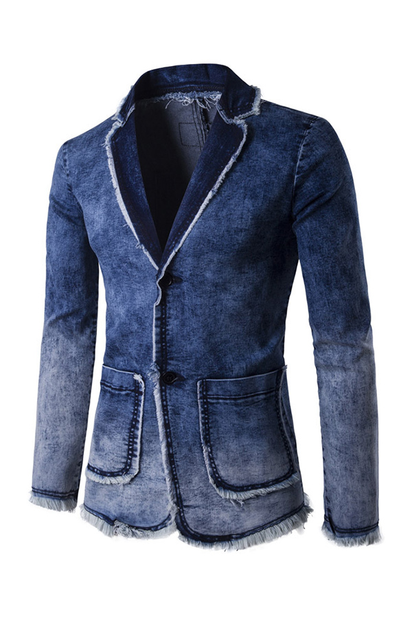 

Lovely Casual Gradual Change Deep Blue Formal Wear