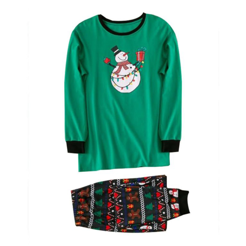 

Lovely Family Printed Green Father Two-piece Pants Set