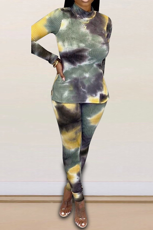 

Lovely Casual Tie-dye Grey Two-piece Pants Set