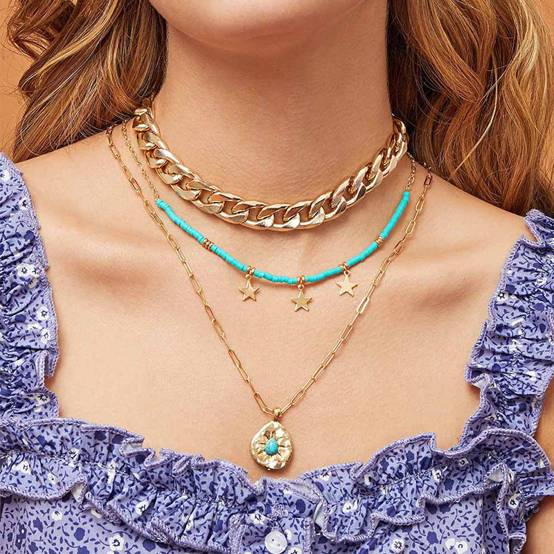 

Lovely Trendy Layered Gold Alloy Necklace