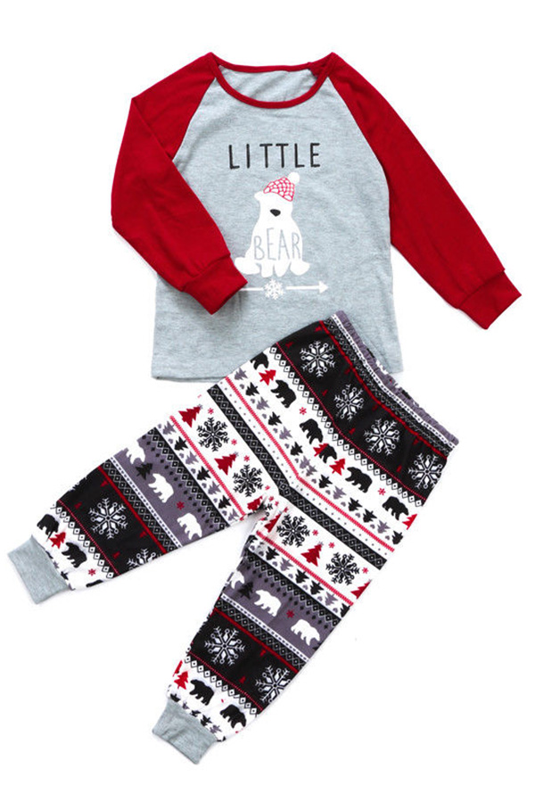

Lovely Family Printed Red Boys Two-piece Pants Set