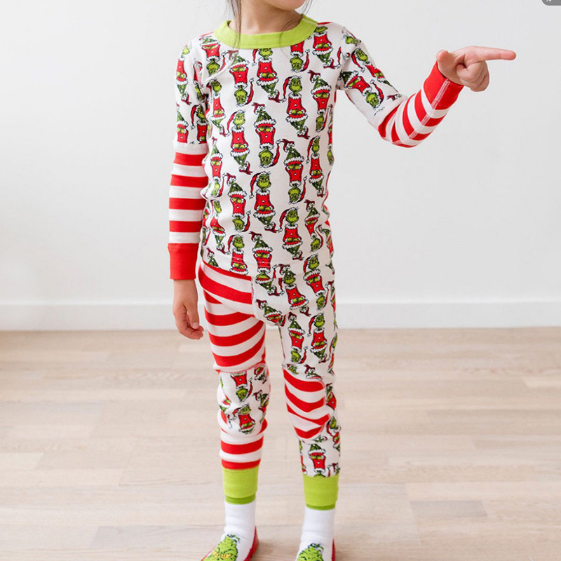 

Lovely Family Printed Red Two-piece Pants Set