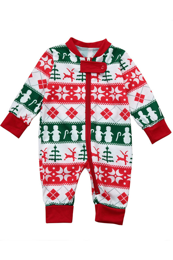 

Lovely Family Printed Red Boys One-piece Jumpsuit
