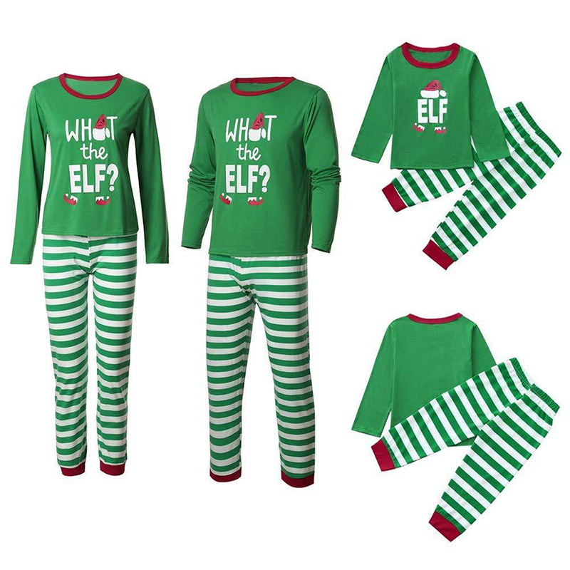 

Lovely Family Striped Green Father Two-piece Pants Set
