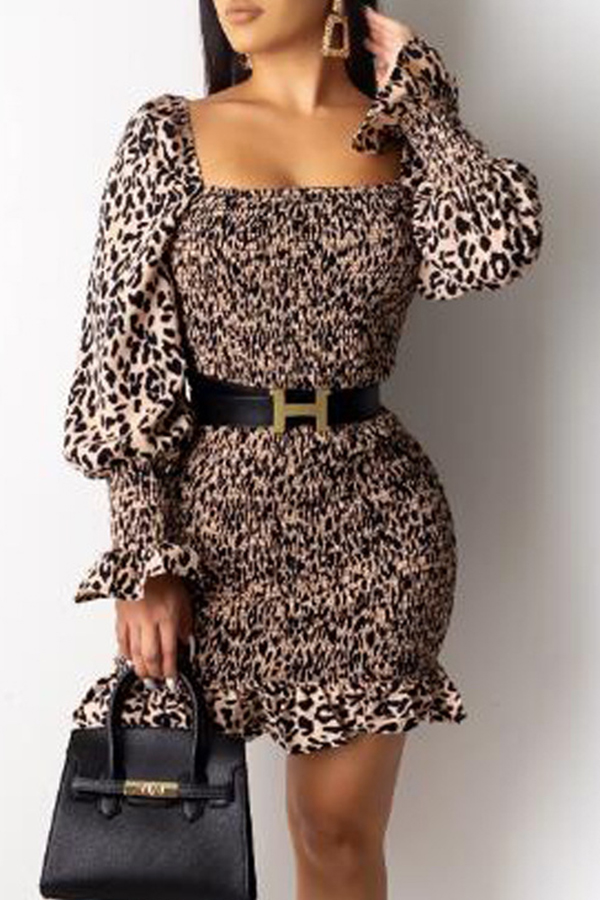 

Lovely Sweet Leopard Printed Mini Dress