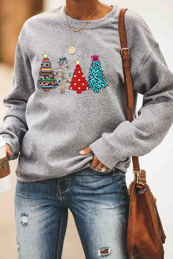 Cheap Hoodies Lovely Christmas Day Printed Grey Hoodie