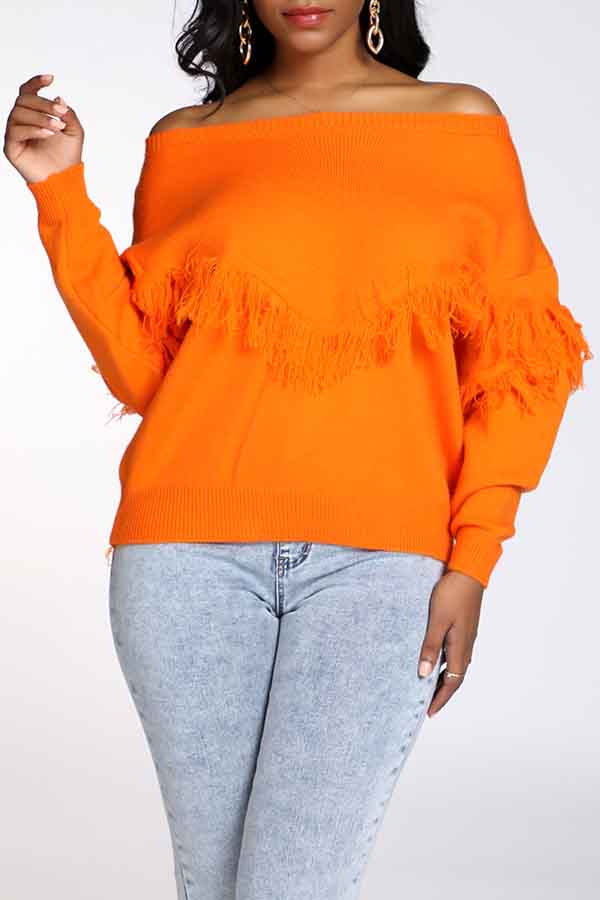 

Lovely Casual Tassel Design Croci Sweater