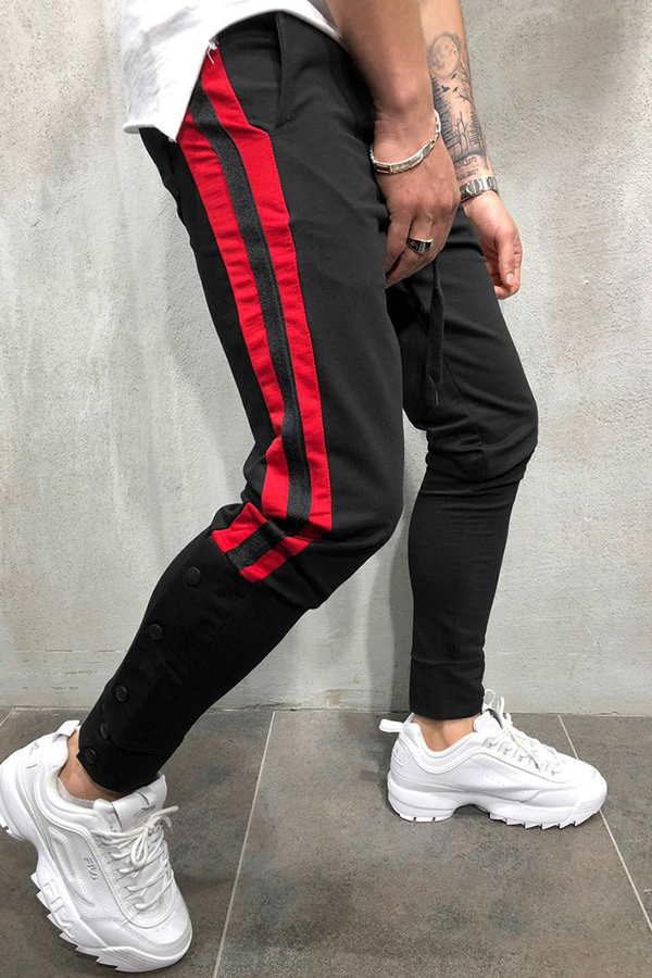 Cheap Pants/Capris Lovely Casual Patchwork Black Pants