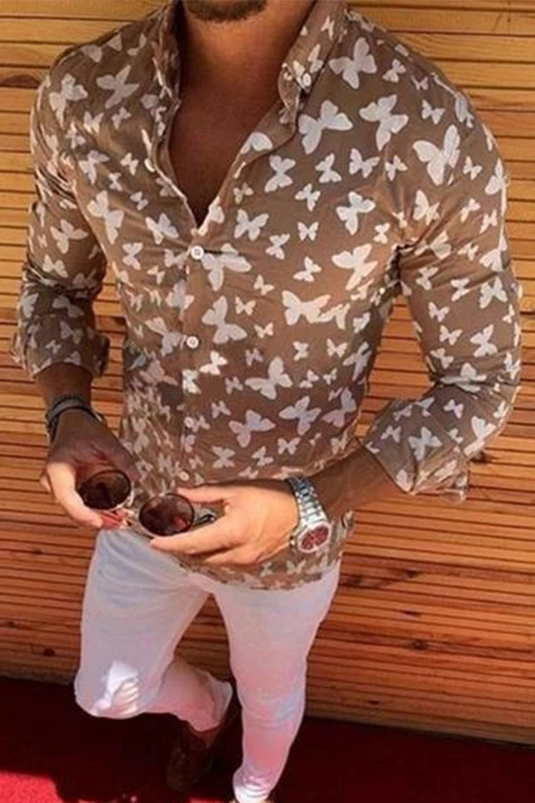 Lovely Street Printed Khaki Shirt