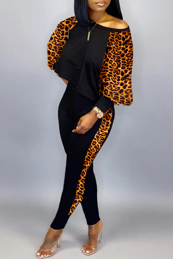 

LW Casual Leopard Printed Two-piece Pants Set