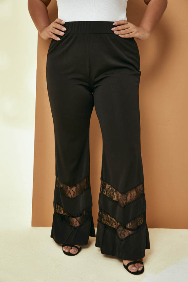 

Lovely Casual Patchwork Black Plus Size Pants