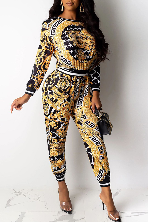 

Lovely Street Printed Multicolor Two-piece Pants Set, Multi