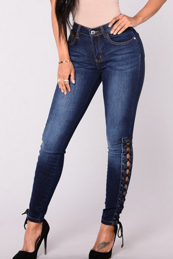 

Lovely Chic Bandage Design Blue Jeans