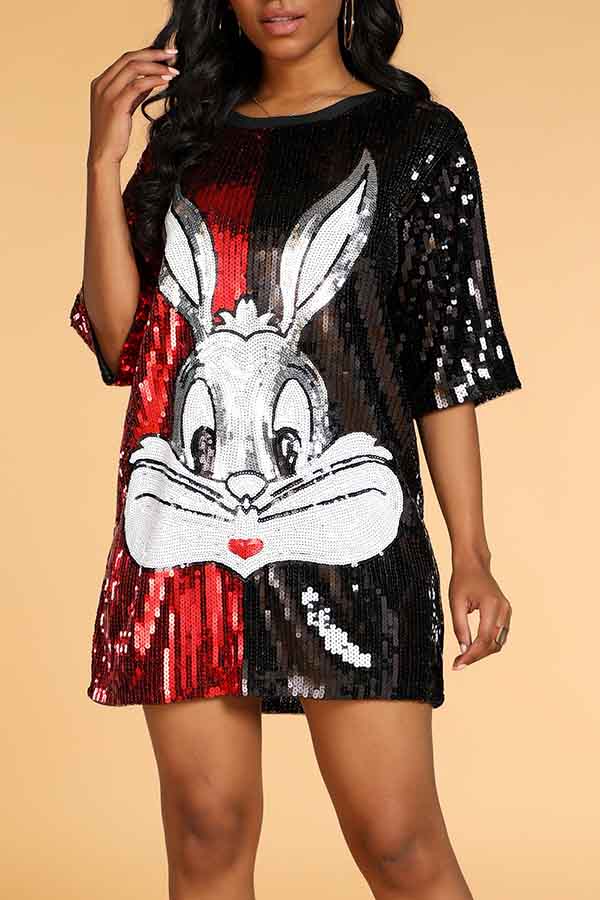 

Lovely Casual Sequin Black Mini Dress