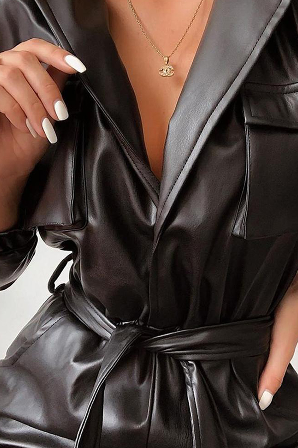 

Lovely Sexy Deep V Neck Black One-piece Jumpsuit