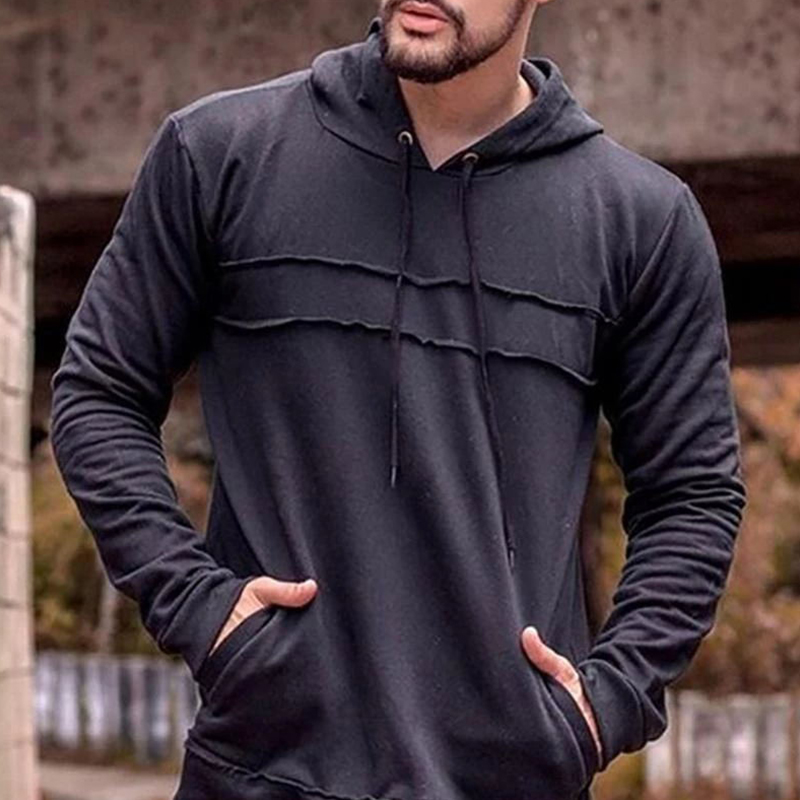 

Lovely Casual Hooded Collar Pocket Patched Dark Grey Hoodie