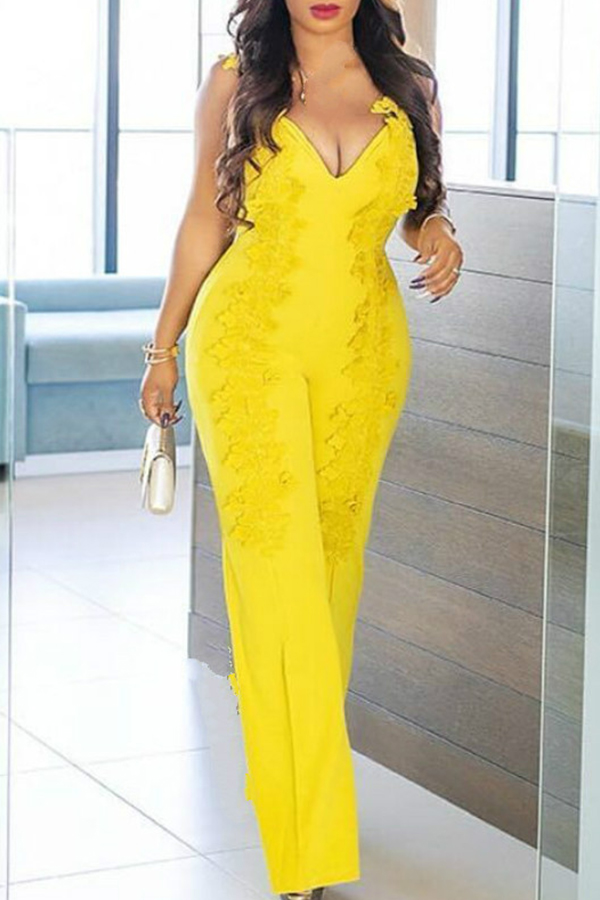 

Lovely Leisure Loose Yellow One-piece Jumpsuit