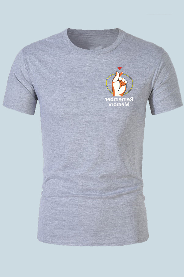 

Lovely Leisure Print Grey T-shirt