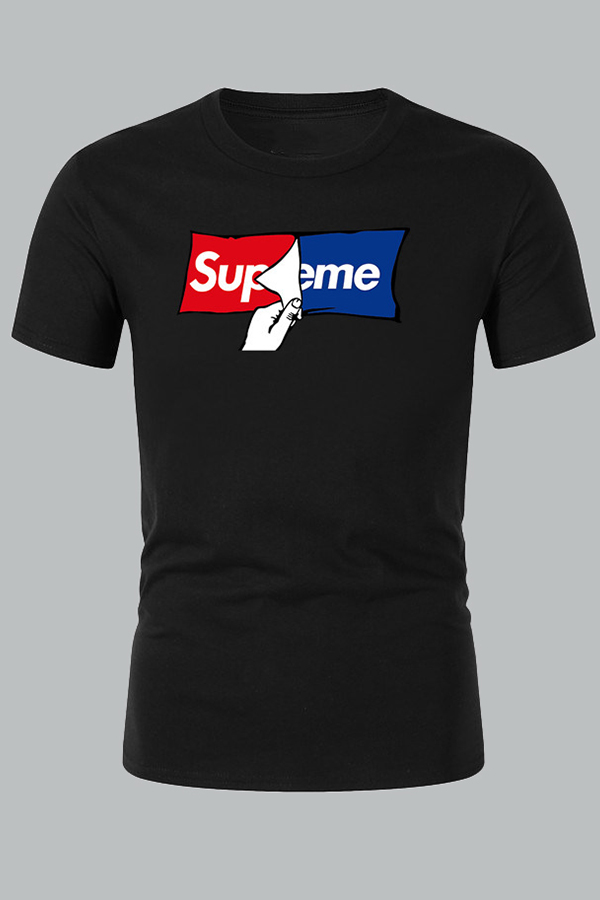 

Lovely Casual Letter Black T-shirt