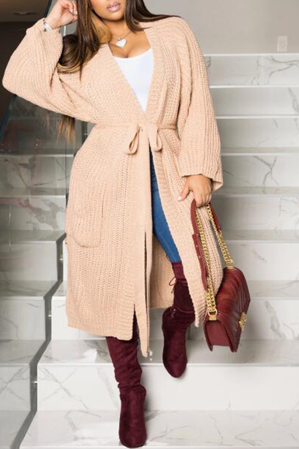 

Lovely Casual Lace-up Creamy White Cardigan, Ke-bai mi