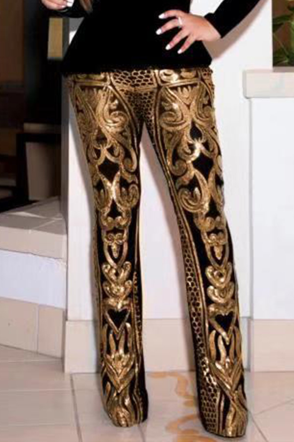 

Lovely Trendy Patchwork Black Pants