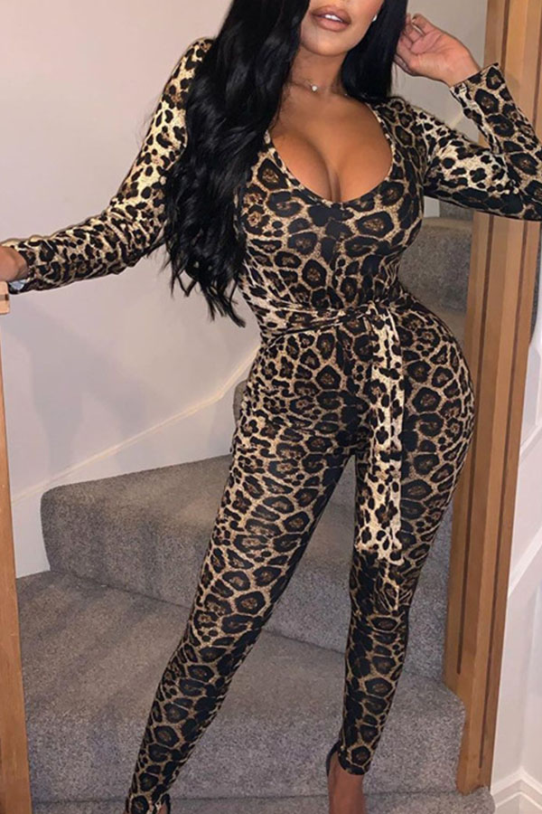 

Lovely Sexy Leopard One-piece Jumpsuit