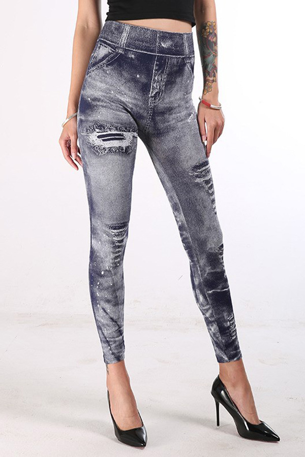 

Lovely Leisure Print Skinny Grey Pants
