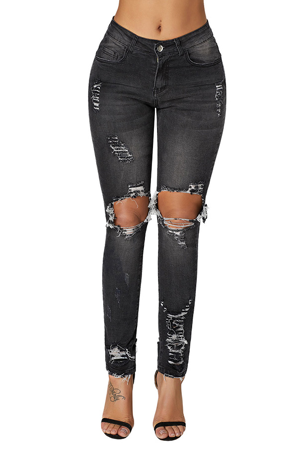 

Lovely Chic Hollow-out Black Jeans