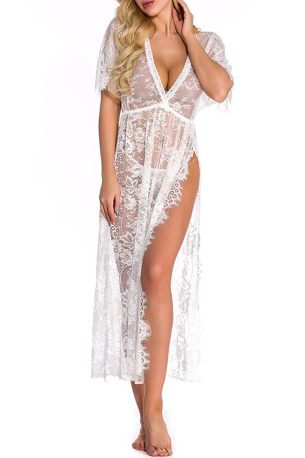 

Lovely Sexy See-through White Gowns