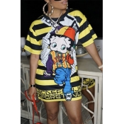 Lovely Casual Striped Multicolor Mini Dress