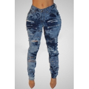 Lovely Chic Broken Holes Blue Jeans