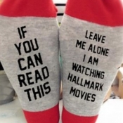 Lovely Christmas Day Letter Grey Socks