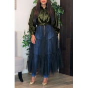 Lovely Leisure Patchwork Green Coat