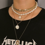 Lovely Chic Layered Gold Metal Necklace