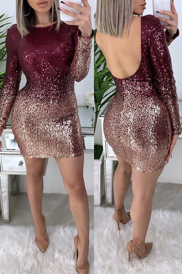 

Lovely Party Backless Red Mini Dress