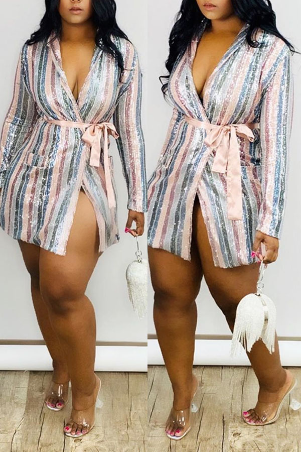 

Lovely Striped Multicolor Mini Dress, Multi