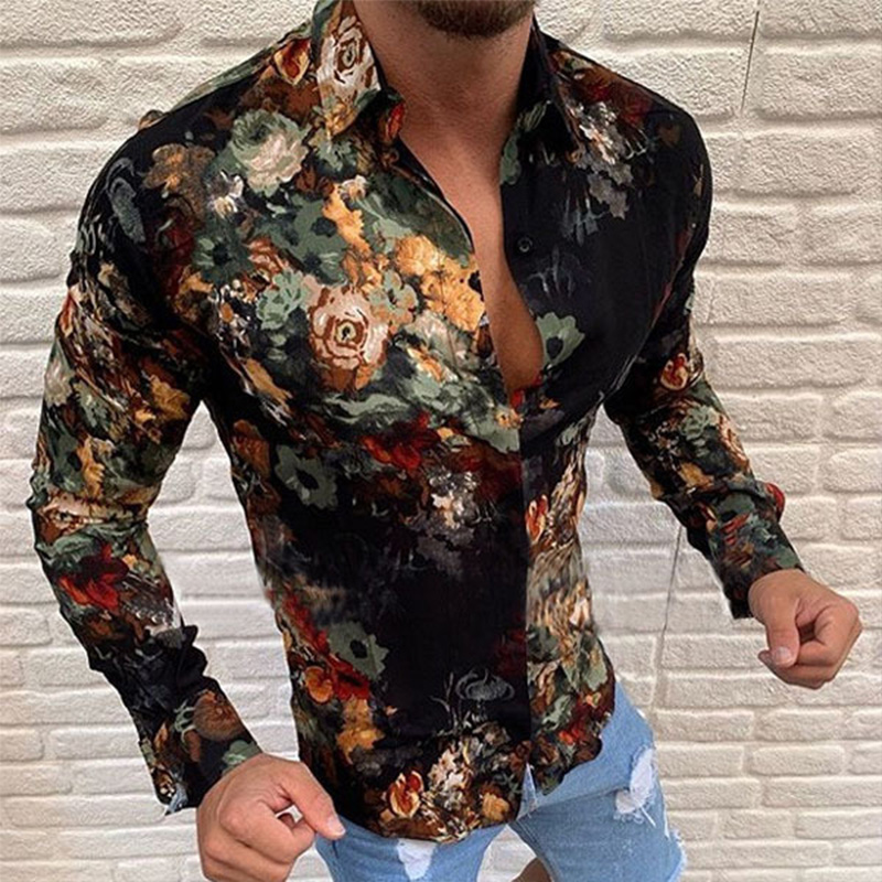 

Lovely Bohemian Print Black Shirt