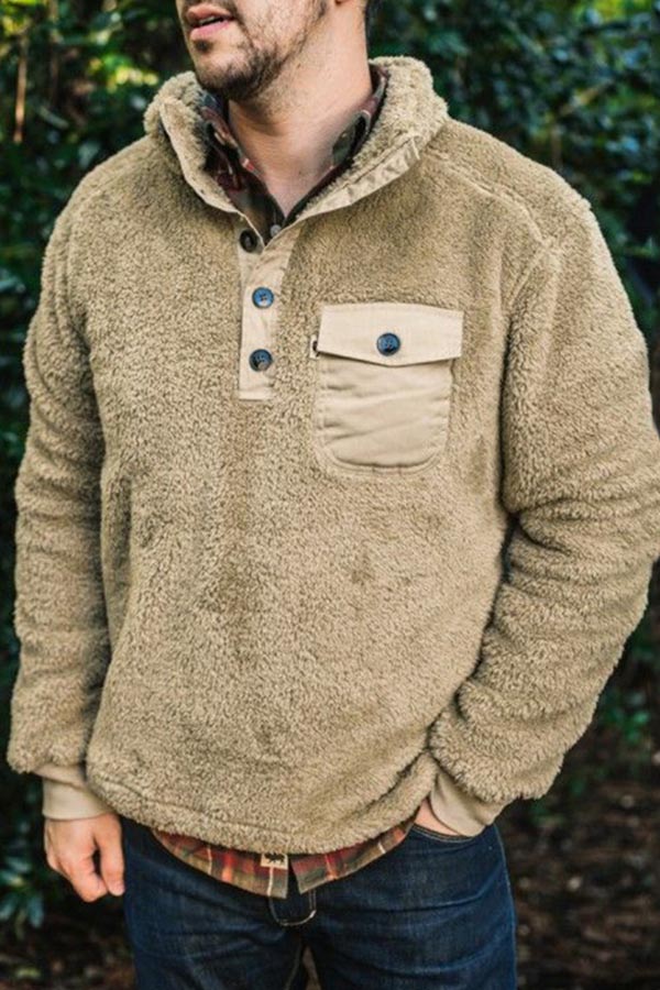 

Lovely Casual Mandarin Collar Beige Hoodie