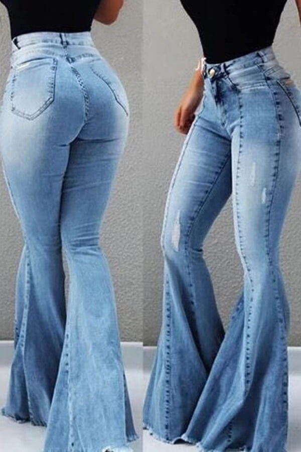 

Lovely Casual Flared Blue Jeans