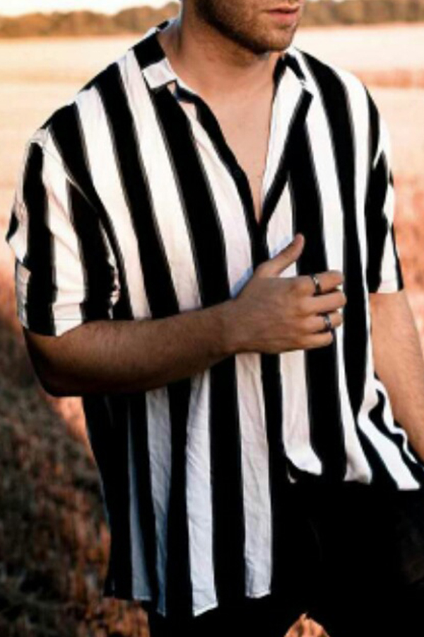 

Lovely Casual Striped Black Shirt, Black stripe