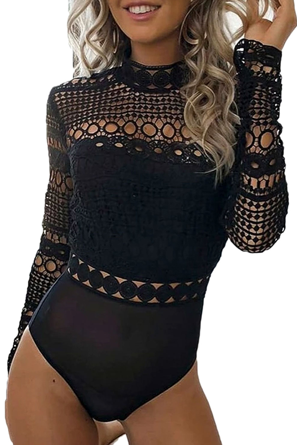 

Lovely Sexy Hollow-out Black Teddies