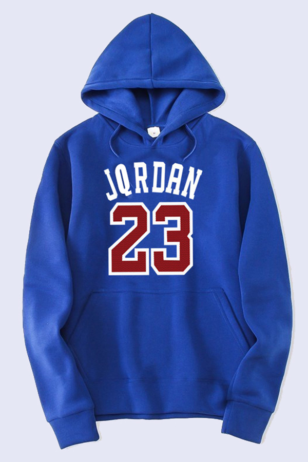 

Lovely Casual Hooded Collar Letter Royal Blue Hoodie, Royalblue