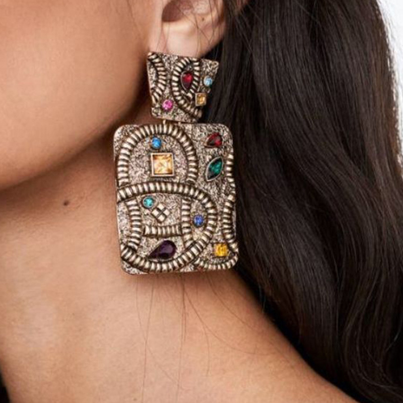 

Lovely Trendy Multicolor Crystal Earring, Multi