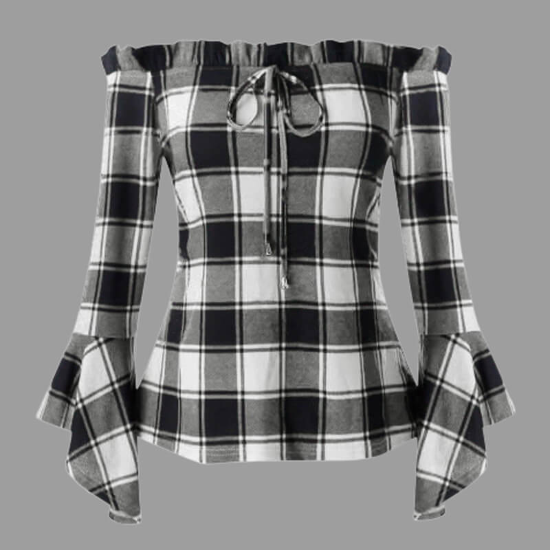 Lovely Casual Plaid Print White Plus Size Blouse