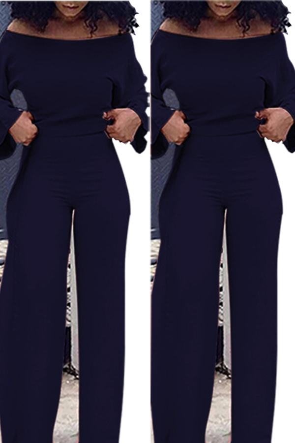 

Lovely Leisure Loose Flounce Design Black One-piece Jumpsuit